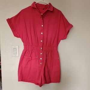 Women's Pink One Piece Romper